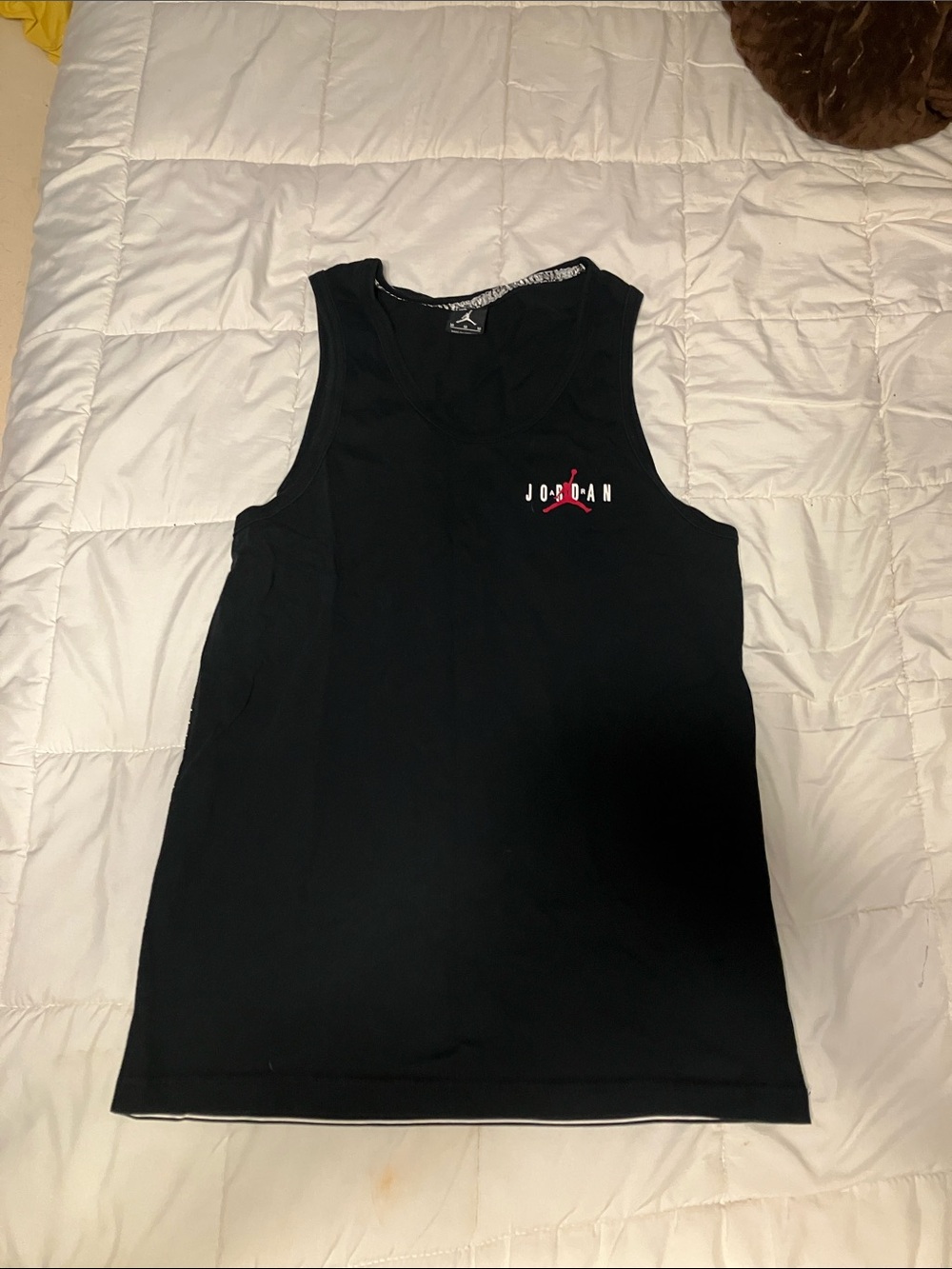 Jordan Black Tank with Red and White Logo